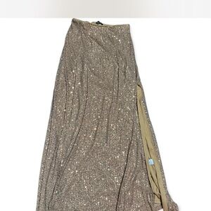 Fashion Nova Gold Sequin Maxi Skirt
